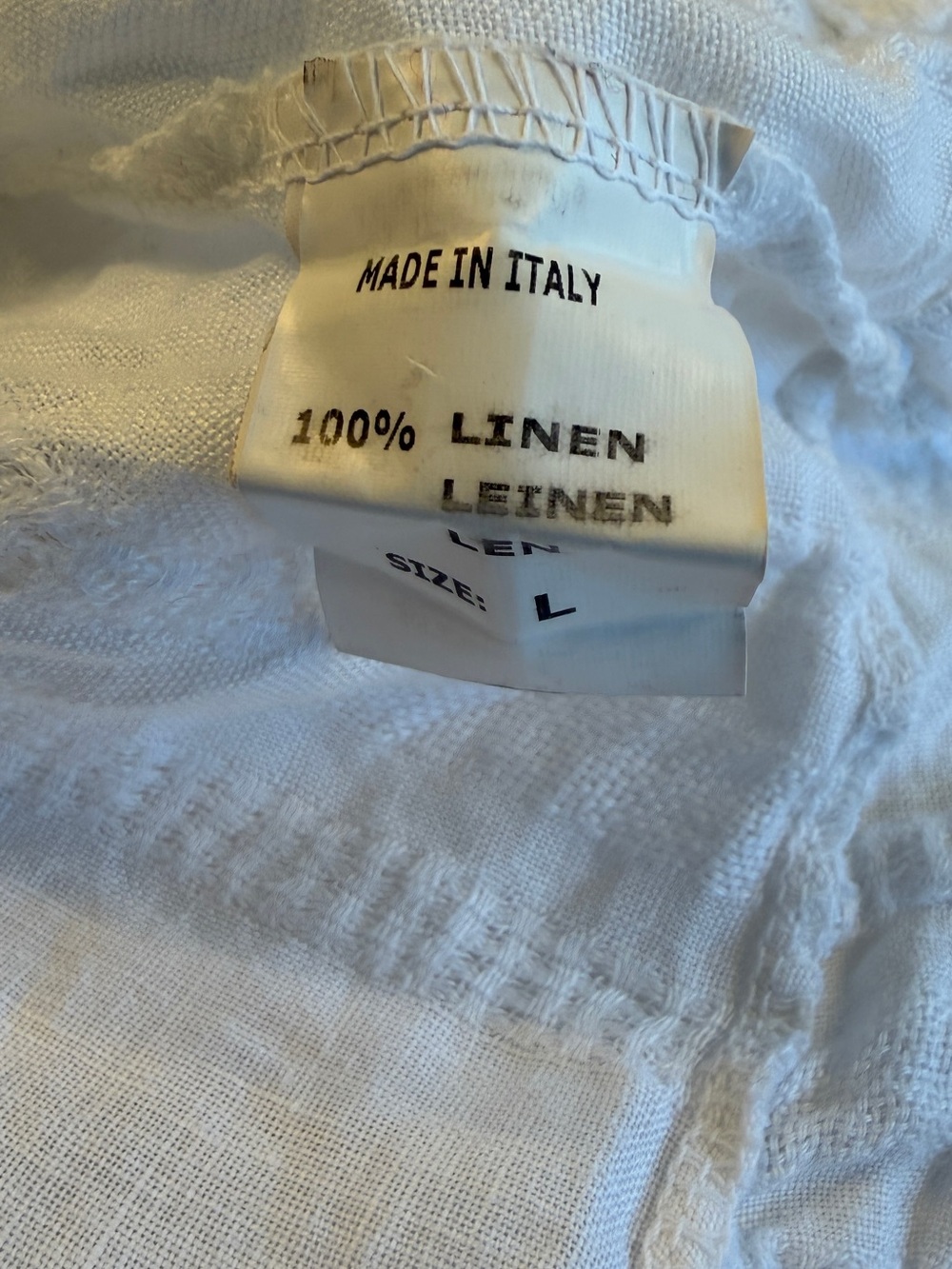 Lina Tomei White Linen Top - Picture 5 of 6